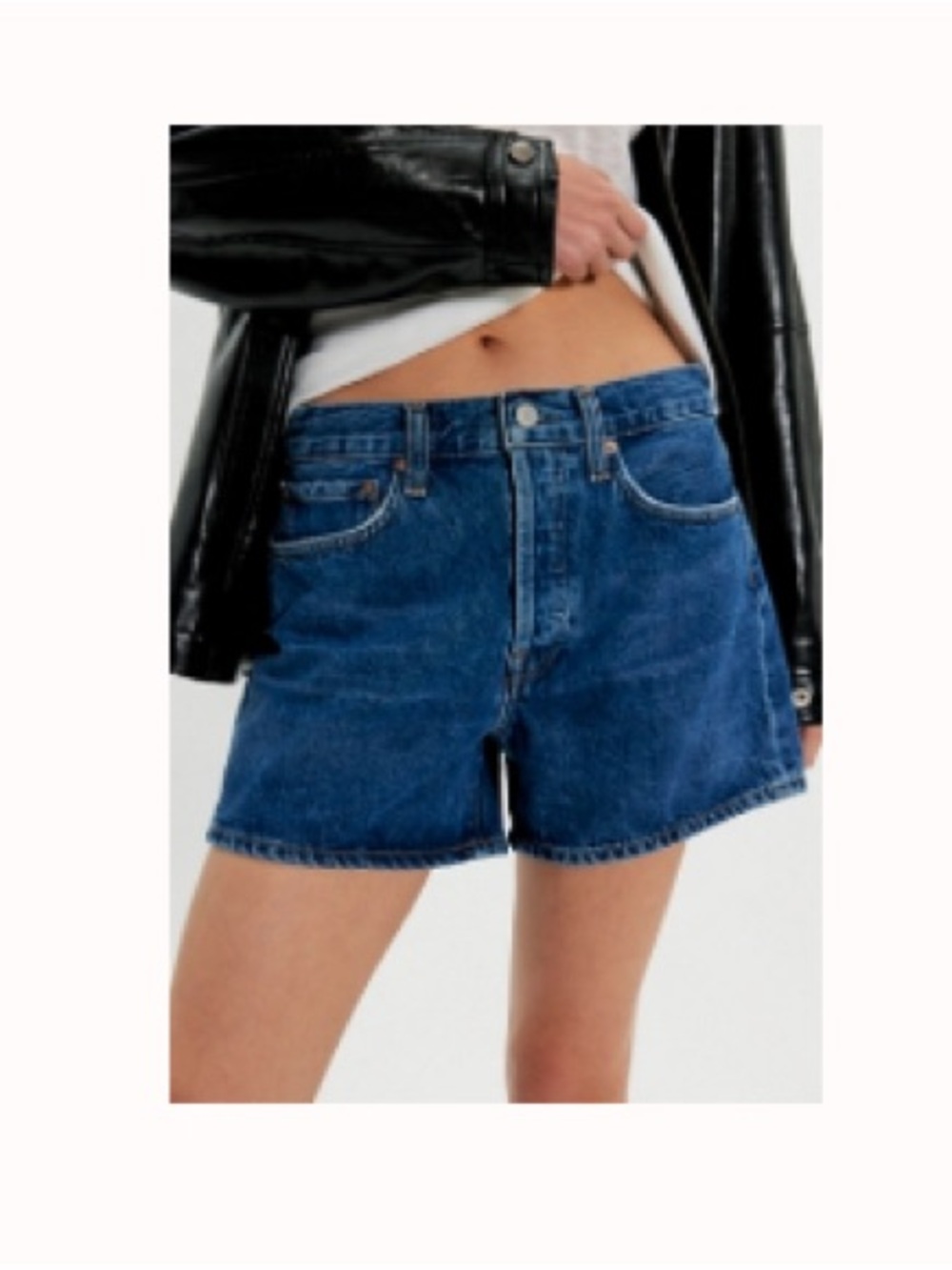 High-Rise Classic Blue Denim Shorts